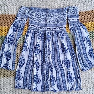 Boho cold shoulder tunic